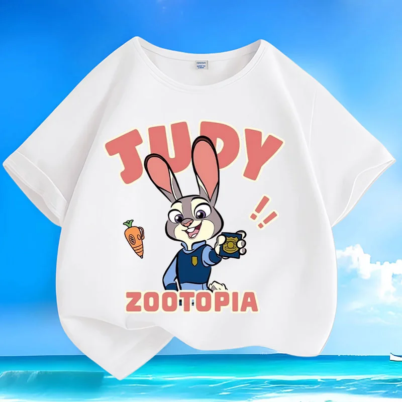 

Summer Children's New Pure Cotton Crazy Animal City Versatile Short-sleeved Trendy Round-neck Loose-fitting Fashionable Top