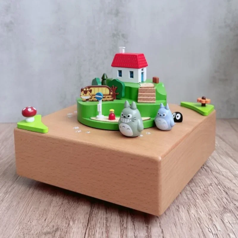 Wooden Ornament Music Box, Mushroom Jellyfish Shaped, Handicraft Music Box, Flying Seagulls, Home Decoration