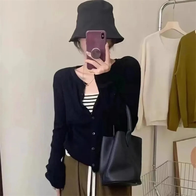 

2025 New O-Neck Temperament Small Fragrant Wind Women Loose Sweater Sweater All Sweater Coat Special Offer Cardigan