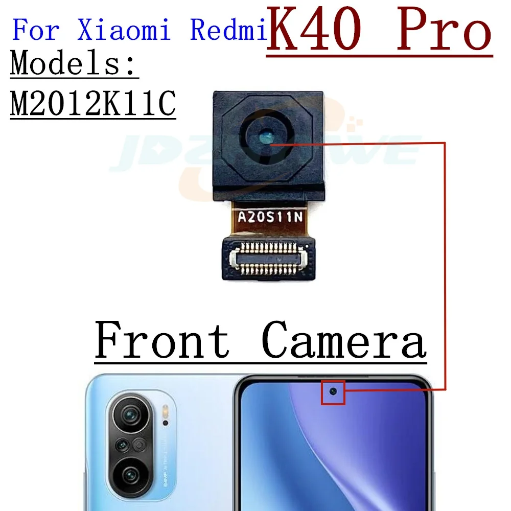 샤오미 레드미 K40 프로 K50 프로 K40Pro K50Pro 용 전면 후면 카메라, 전면 셀카 와이드 매크로, 후면 메인 카메라 플렉스