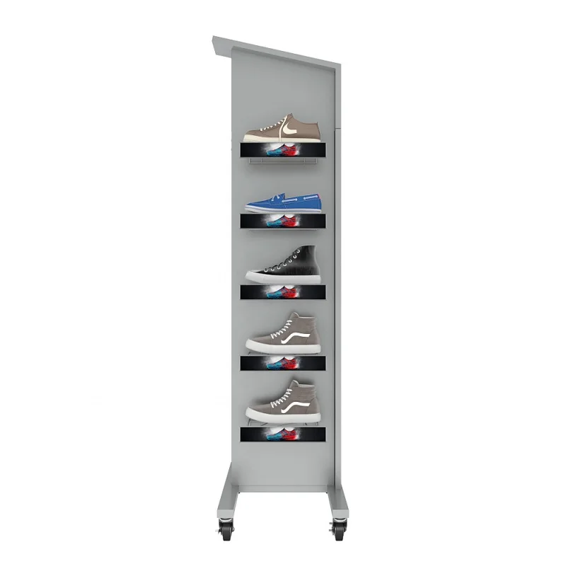 

custom.Top footwear shop fittings double sides rotating stand metal display rack for shoe