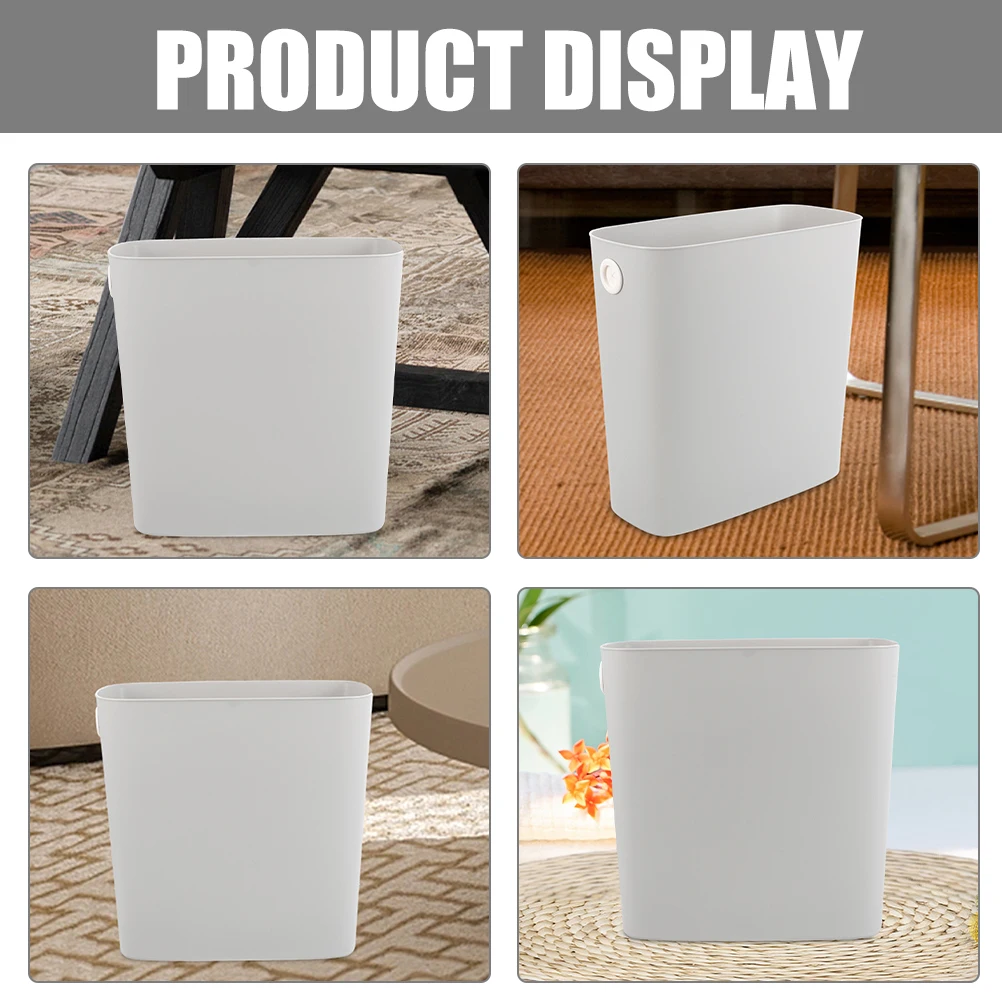 

2pcs Slim Garbage Can Plastic Trash Bin For Bedroom Bathroom Living Room Narrow Space Household Waste Container Reusable Easy