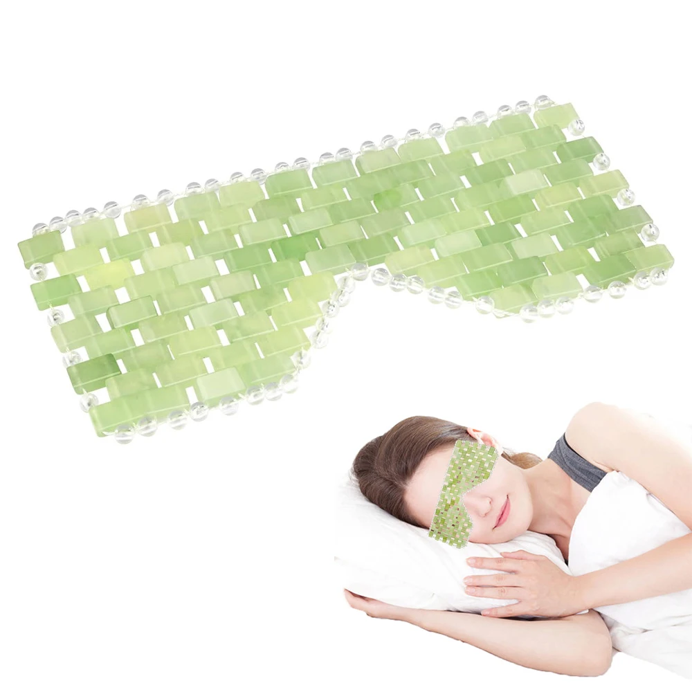 

Jade Eye Mask Emerald Massage Soothing Puffiness Relaxing Facial Muscles Relieving Eye Mask Migraines Meditation Beauty Salon