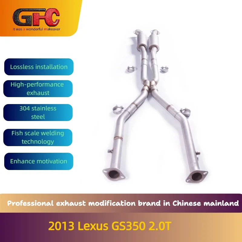 

GFC sport exhaust brand for the 2013 Lexus GS350 2.0T catback mid-section high-performance exhaust