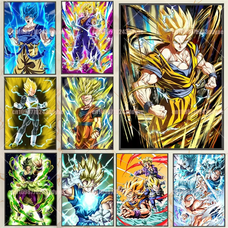

Classic Japanese Anime Dragon Ball Poster Movie HD Canvas Print Goku Vegeta Painting Art Wall Picture Home Decoration Background