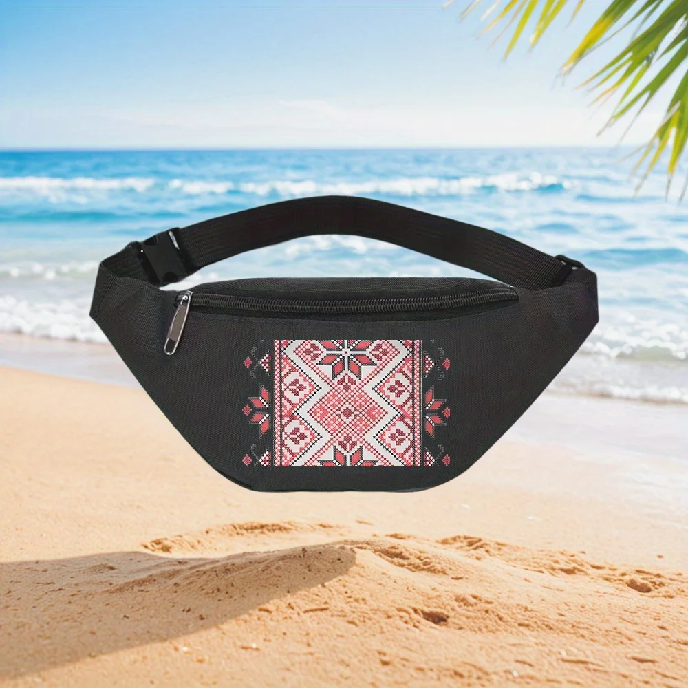 Bordado padrão geométrico carteira cintura mochila crossbody saco de peito rua casual desportivo moda simples único impresso d