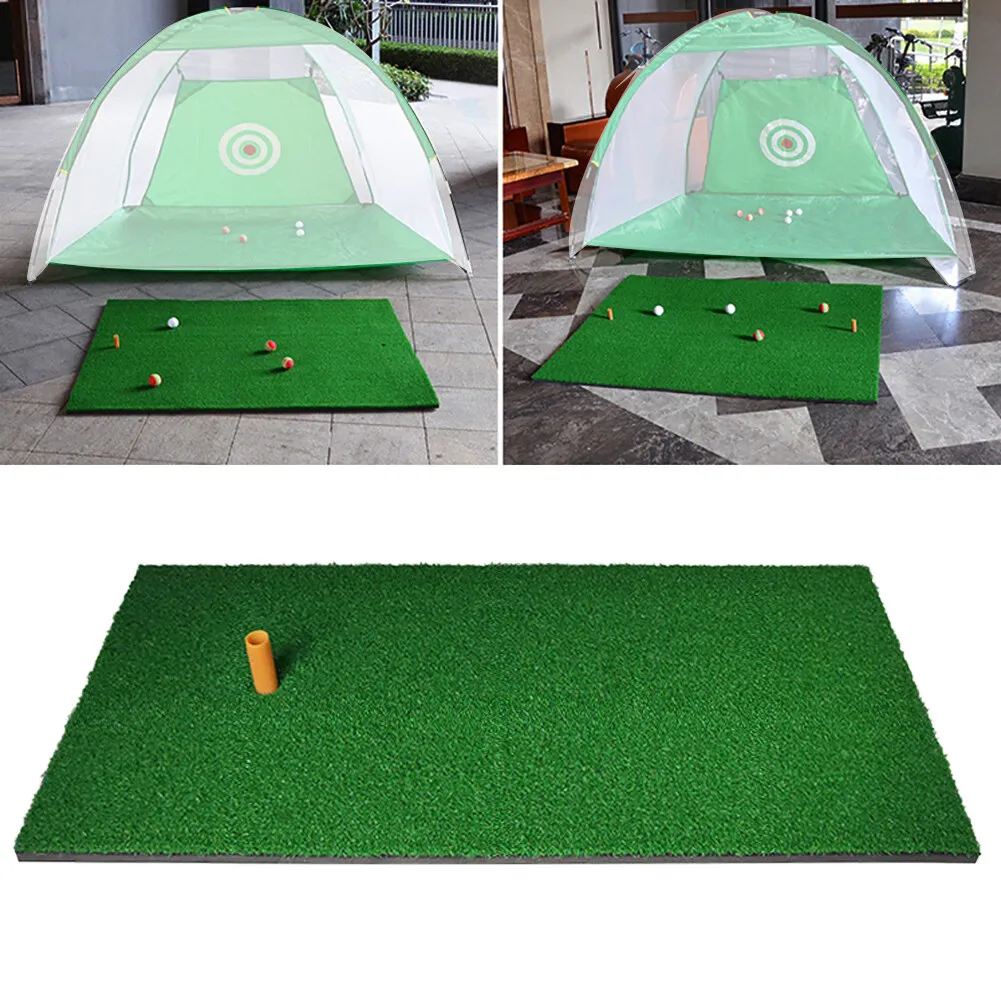 Golf Practice Pad 51X21cm Artificial Lawn Rubber Durable Golf Cage Grass Pad Swing Hitting Portable Training Mat