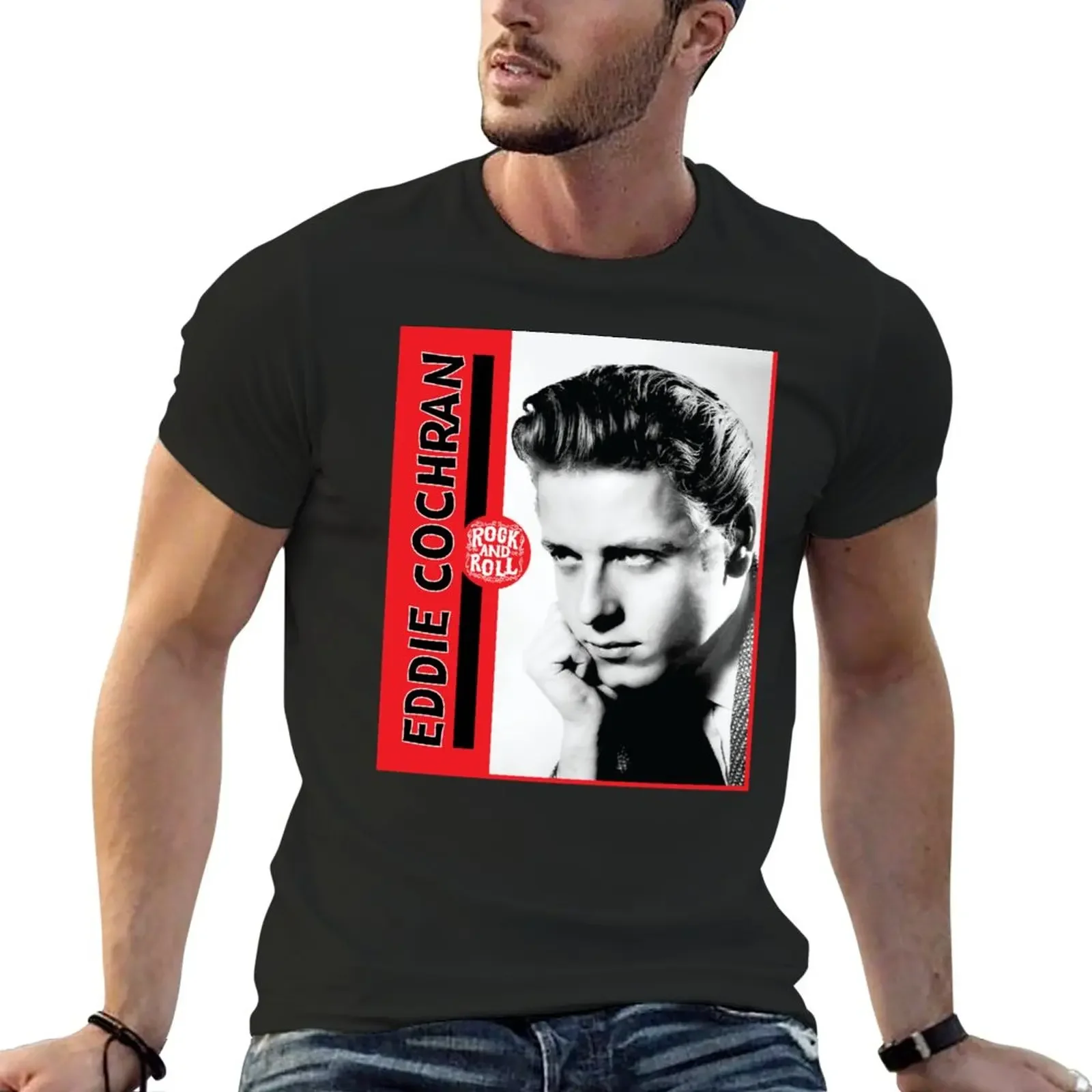 New Eddie Cochran T-Shirt oversized  shirs summer ops swea  boys whie     shir men