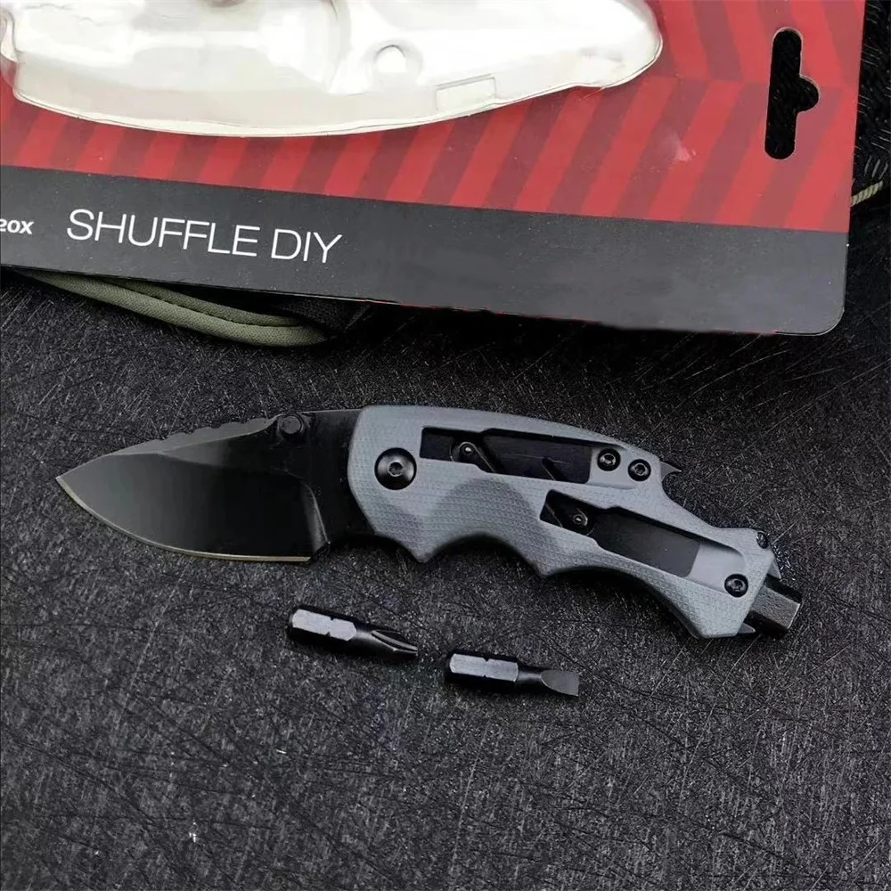 

Folding Knife 8720 HIgh Hardness 8Cr13Mov Plain Blade Gray GFN Handle Outdoor Survival Utility Hunting Camping Multi Tools