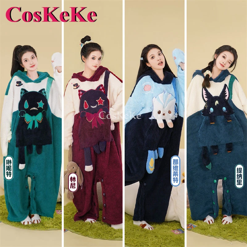 CosKeKe Tighnari/Neuvillette/Lyney/Lynette Cosplay Genshin Impact Costume Animal Party Series Lovely Pajamas Plush Nightgown New