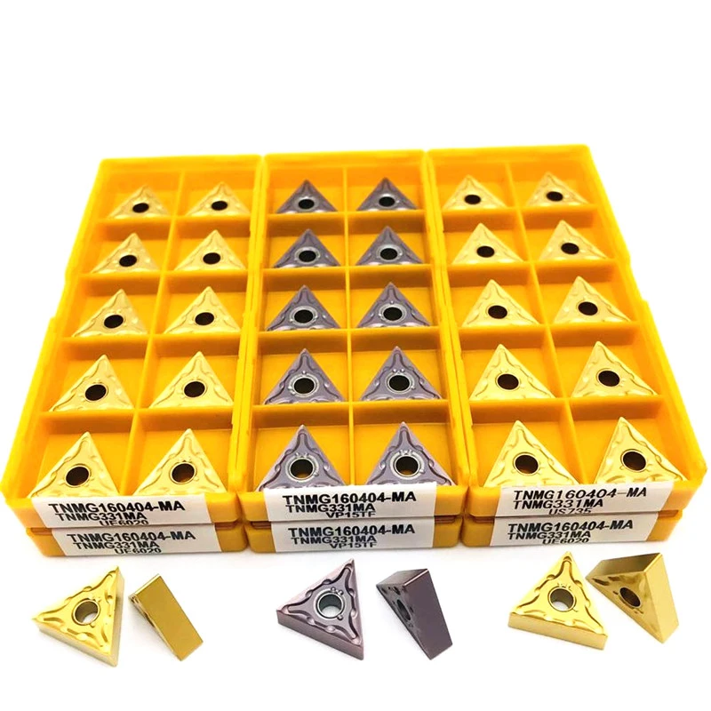 10 Chiếc TNMG160408 TNMG160404 TNMG160404R TNMG160408R CQ HQ VP15TF UE6020 US735 TF IC907 Carbide Dụng Cụ Xoay Kim Loại Tiện Phần