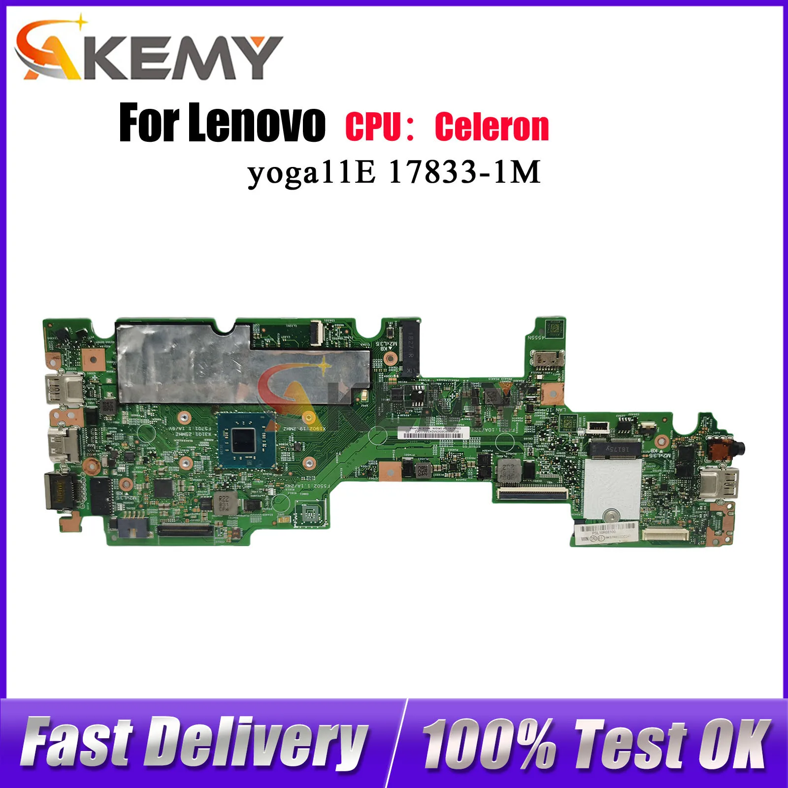 

For Lenovo Yoga 11E 17833-1M Laptop Motherboard With 4GB 8GB RAM N4100 N4200 N5000 N5030 CPU 100% Fully Tested