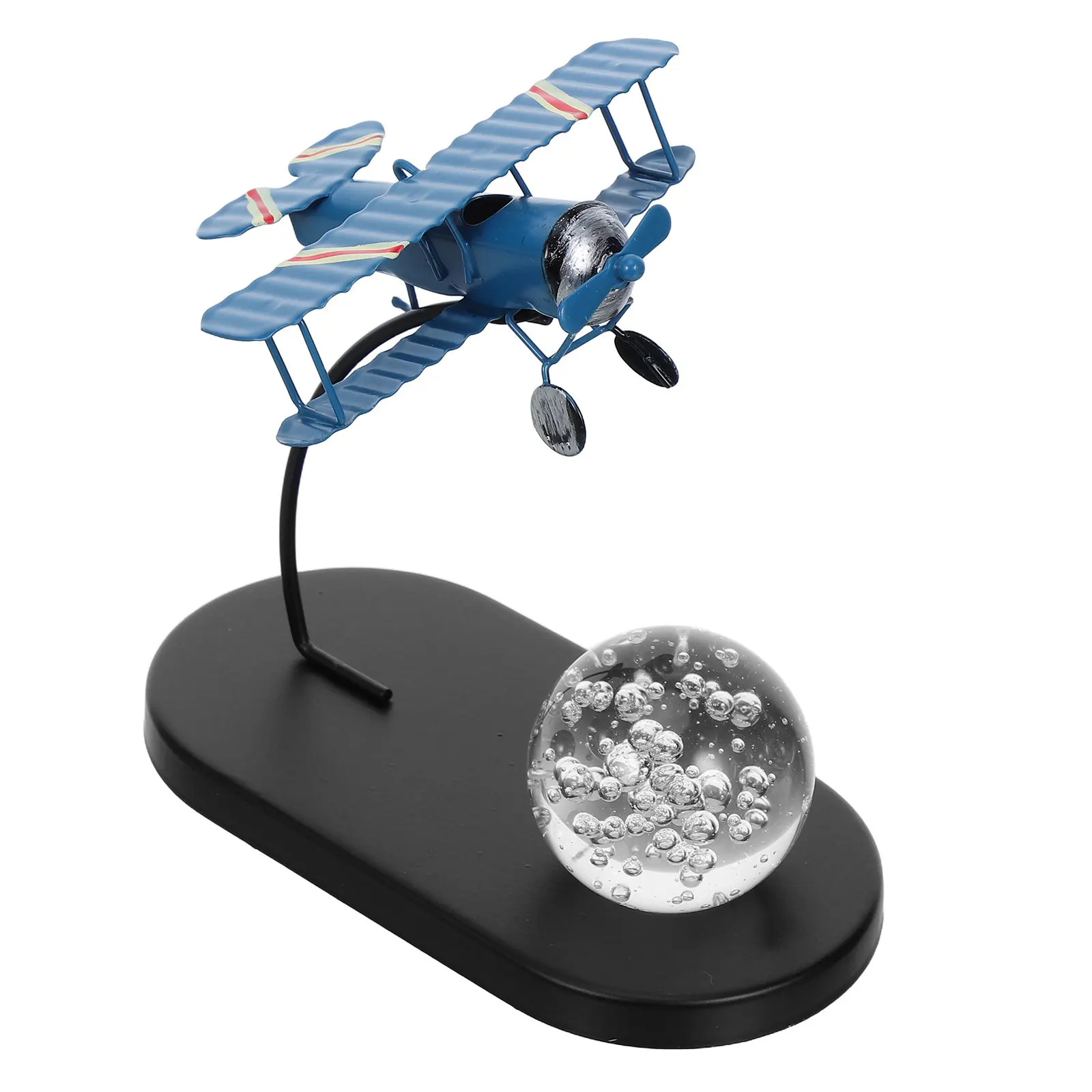 

Ретро-миниатюрный самолет-украшение: винтажный железный сувенир для дома, офиса, декора стола, подвесное украшение