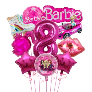 Barbie Prenses Tema Folyo Balonlar Seti, Bebek Duş, Doğum Günü Partisi Dekorları, Pembe Renk Çocuk Oyuncakları Hediye Hava Globos 8 en çok satan, 6 numaralı bebekli barbie