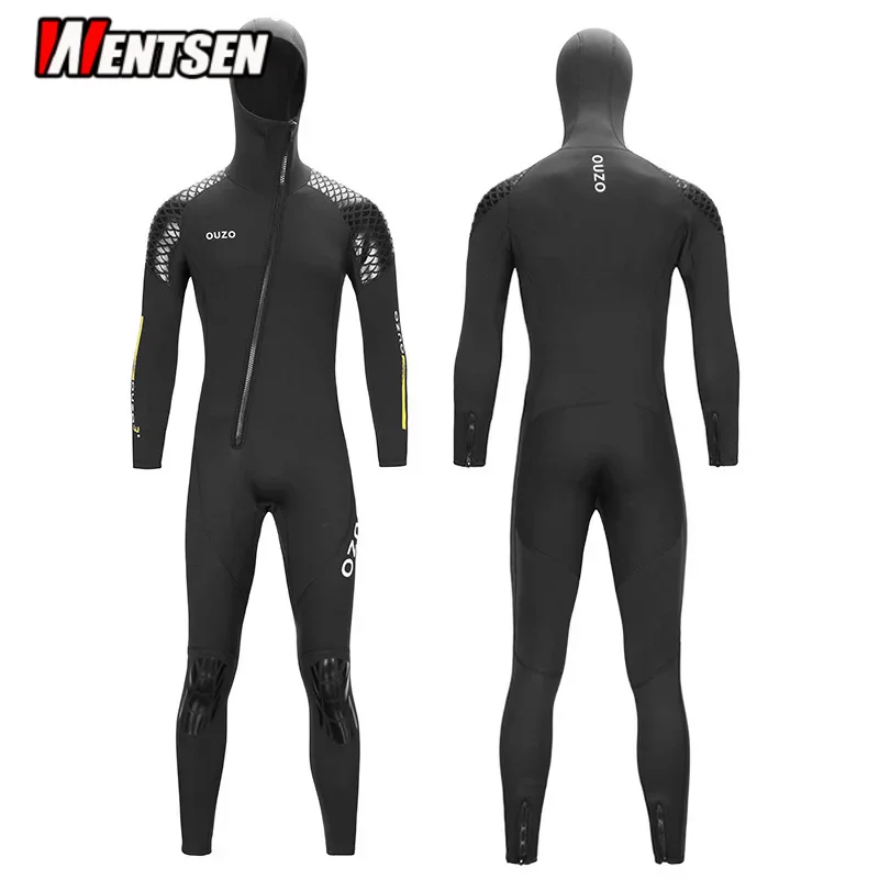 3mm Diving Suit Hooded One-Piece Diving Suit Surfing Suit Thickened Warm Men's Dive Skin Snorkeling Suit Winter Swimsuit