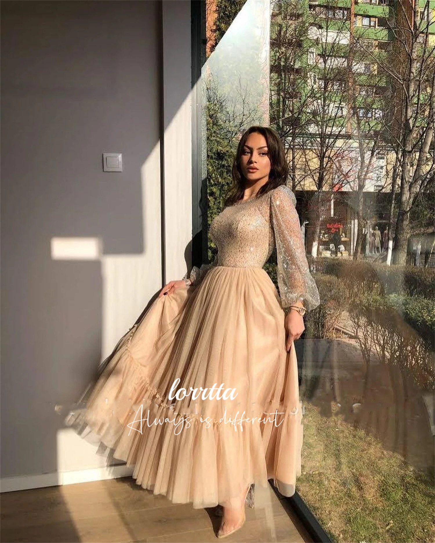 Lorrtta Wedding Dress Long Sleeves Elegant Party Women Line A Prom Dresses 2024 Robe De Soiree Femmes Evening Gown Customized