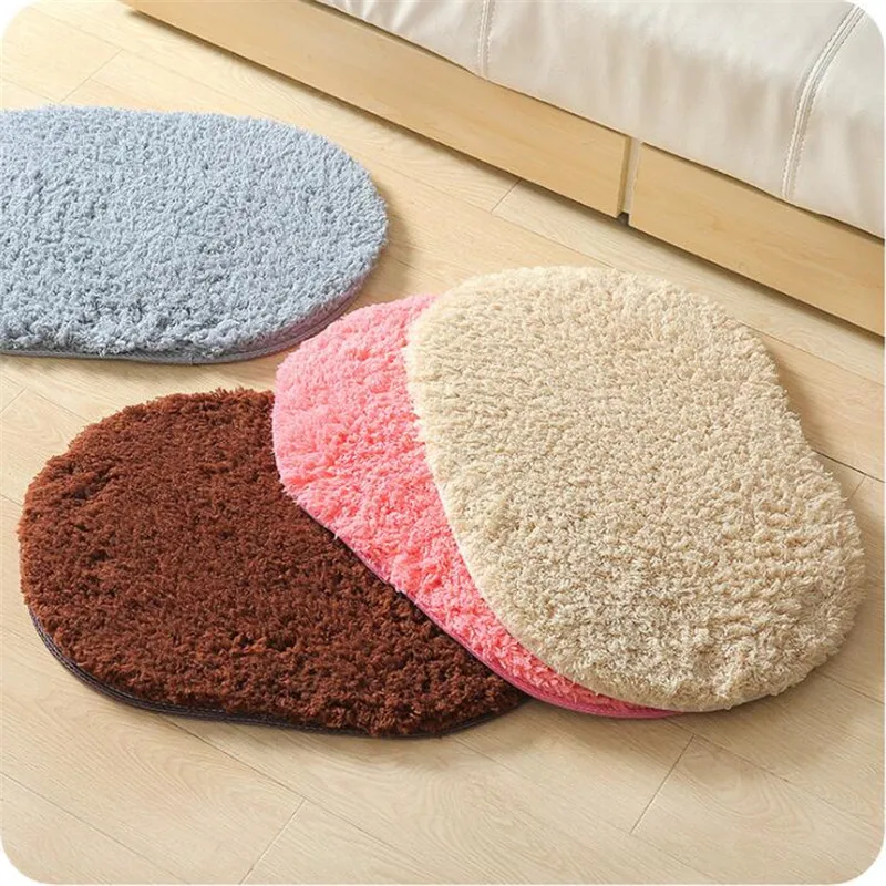 Absorbent Soft Soft Fine Fiber Bedroom Bathroom Floor Mat -- Non-slip Door Mat Shower Rug, Full Latex Non-slip Bottom, 30*50cm