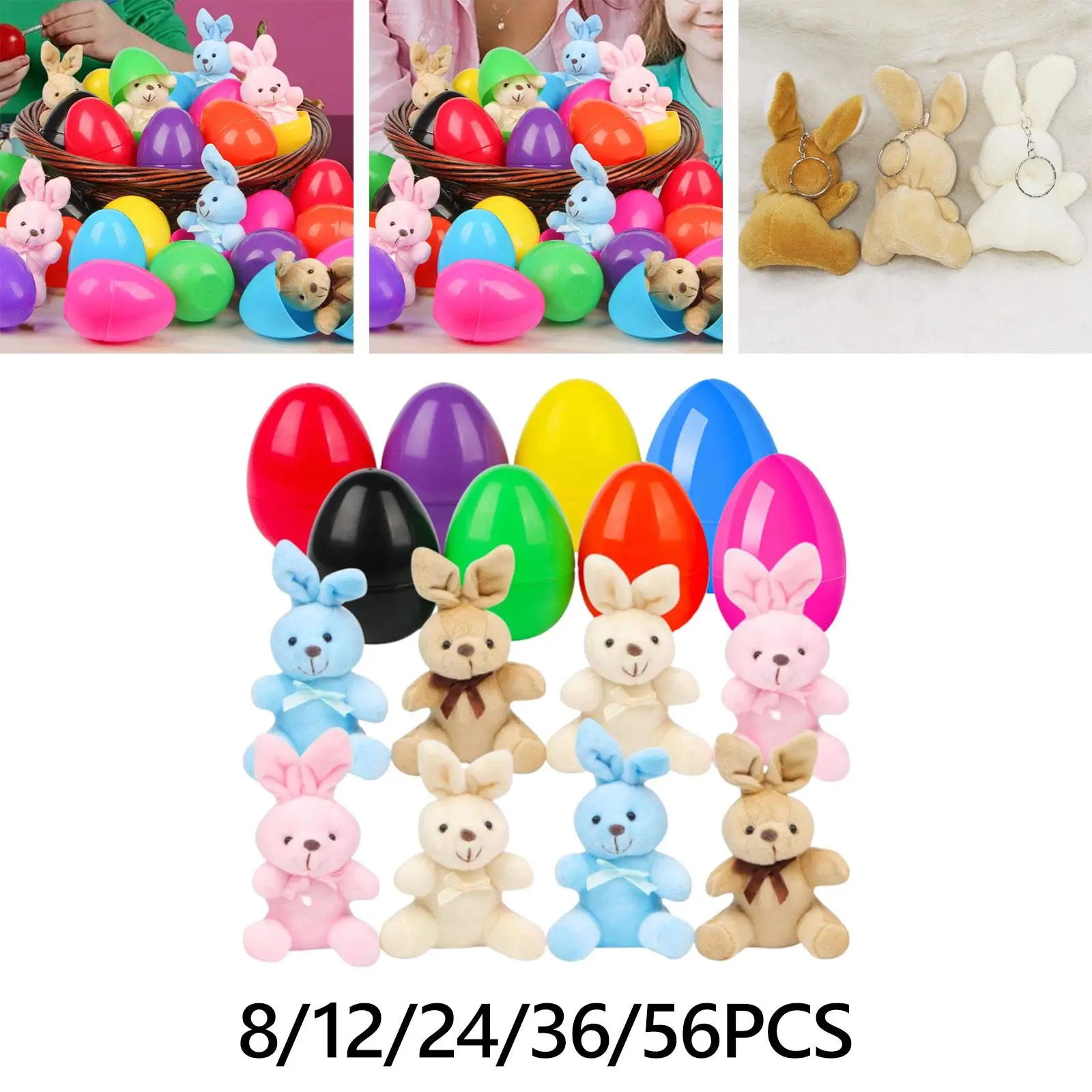 Easter Egg and Plush Bunny Toy Set Decorative Collectibles Easter Decoration