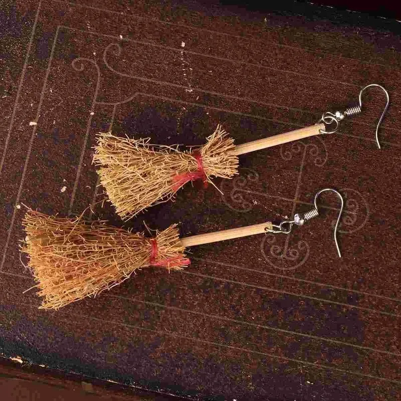 Funny Vintage Witch Broom Drop Earrings Halloween Christmas Fashion Personalized Jewelry Women Gifts