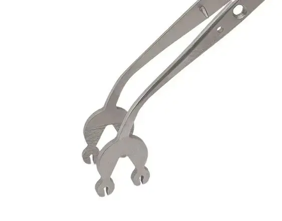 

Dental Surgical Stitching Tweezer Cotton Dressing Forcep Slots Surgical Needle Tweezers Operation Serrated Tip Tool 16Cm