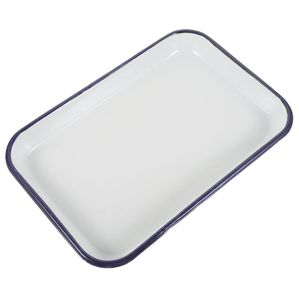 

Enamel Square Plate Baking Pan Trinkets Rectangular Serving Tray Pans Non-stick Ceramic Nonstick Barbecue