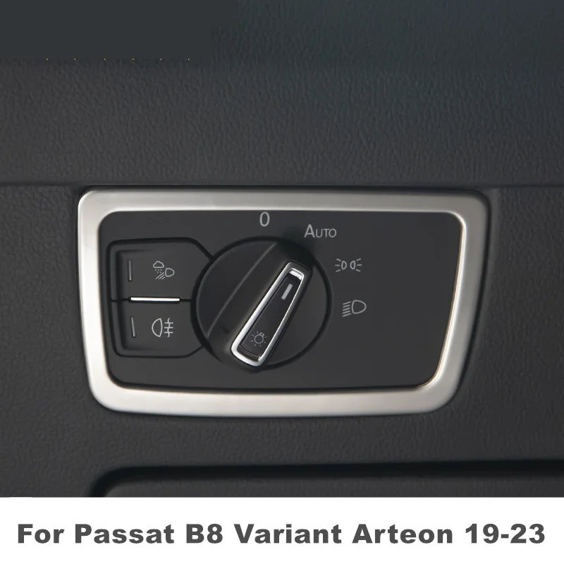 Per Passat B8 Variant Arteon 2019-2023 Car Styling pulsante interruttore faro Trim Cover decorazione