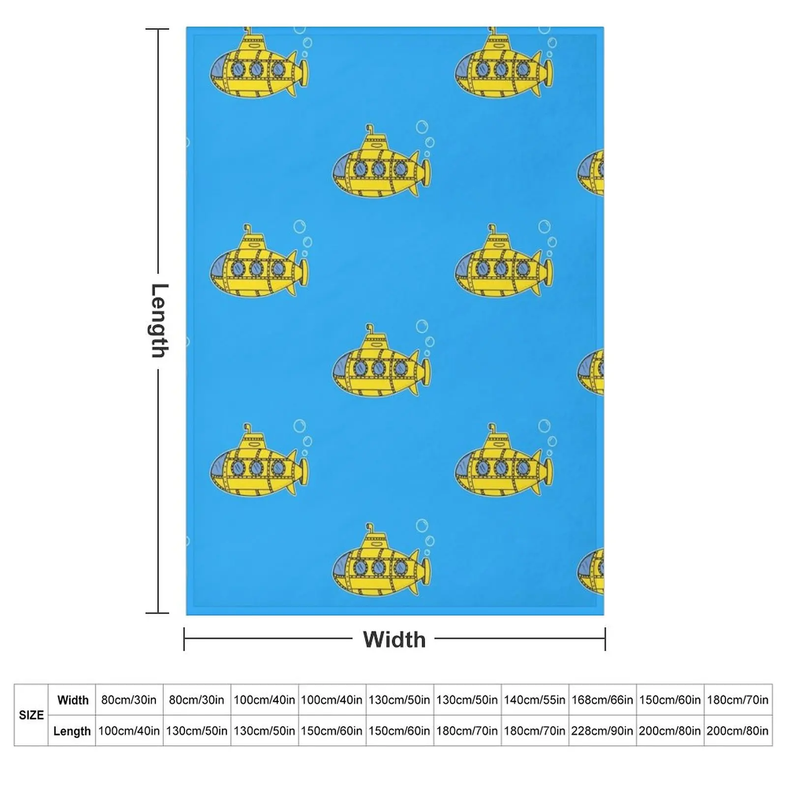 Submarine Doodle Throw Blanket Winter beds warm for winter Furrys bed plaid Luxury Thin Blankets