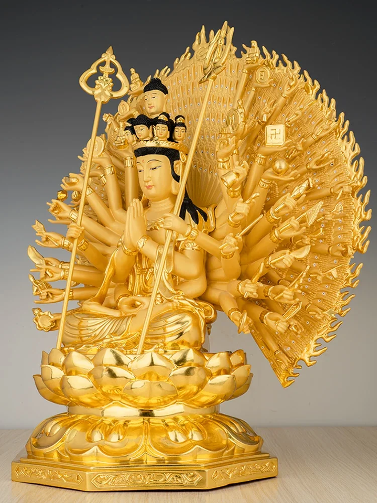 All copper gilded statue of Guanyin