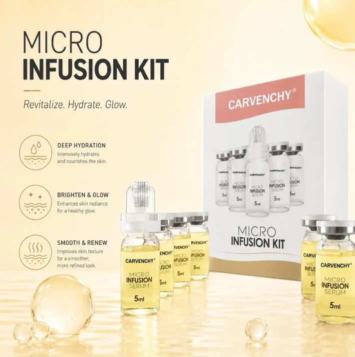 Deep Moisturizing Brand Carvenchy Microinfusion Kit Multi-Peptide Collagen Microneedling Skin Care Set Firming Rejuvenating Skin view 4