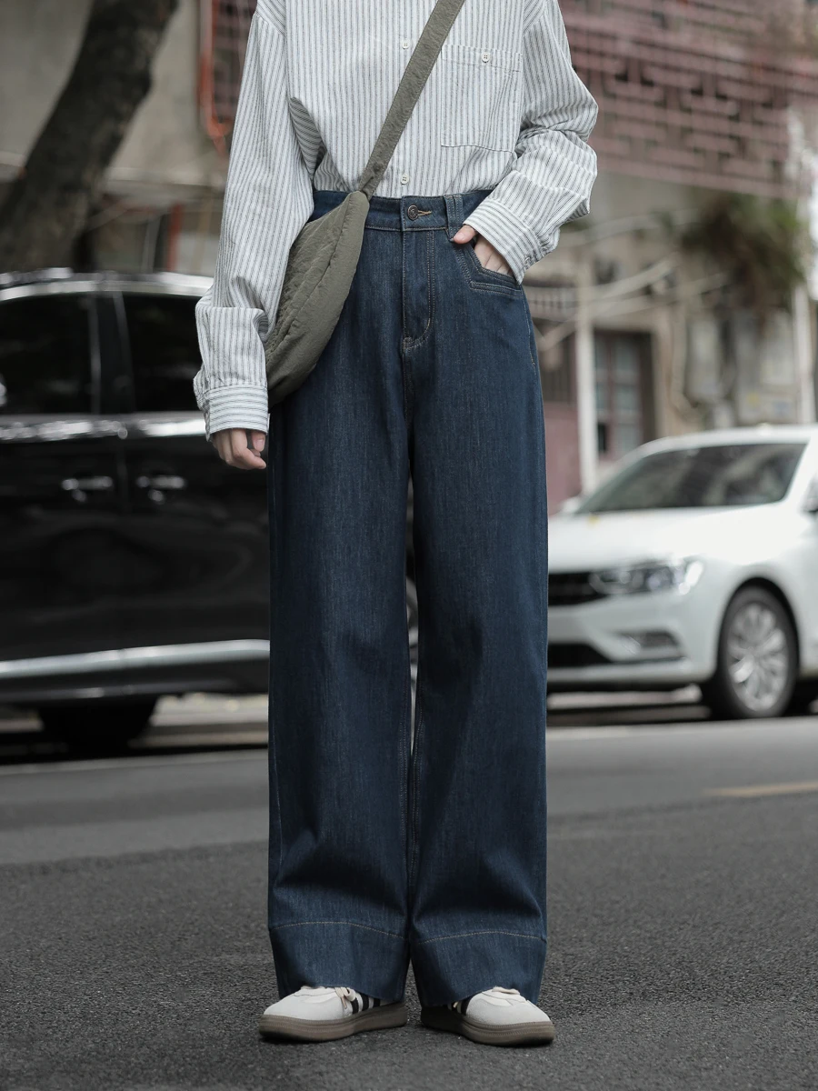 

Мягкие широкие джинсы, женские маленькие размеры, груша ape, свободный крой, повседневные джинсовые брюки прямого кроя, осенний сезон l талии