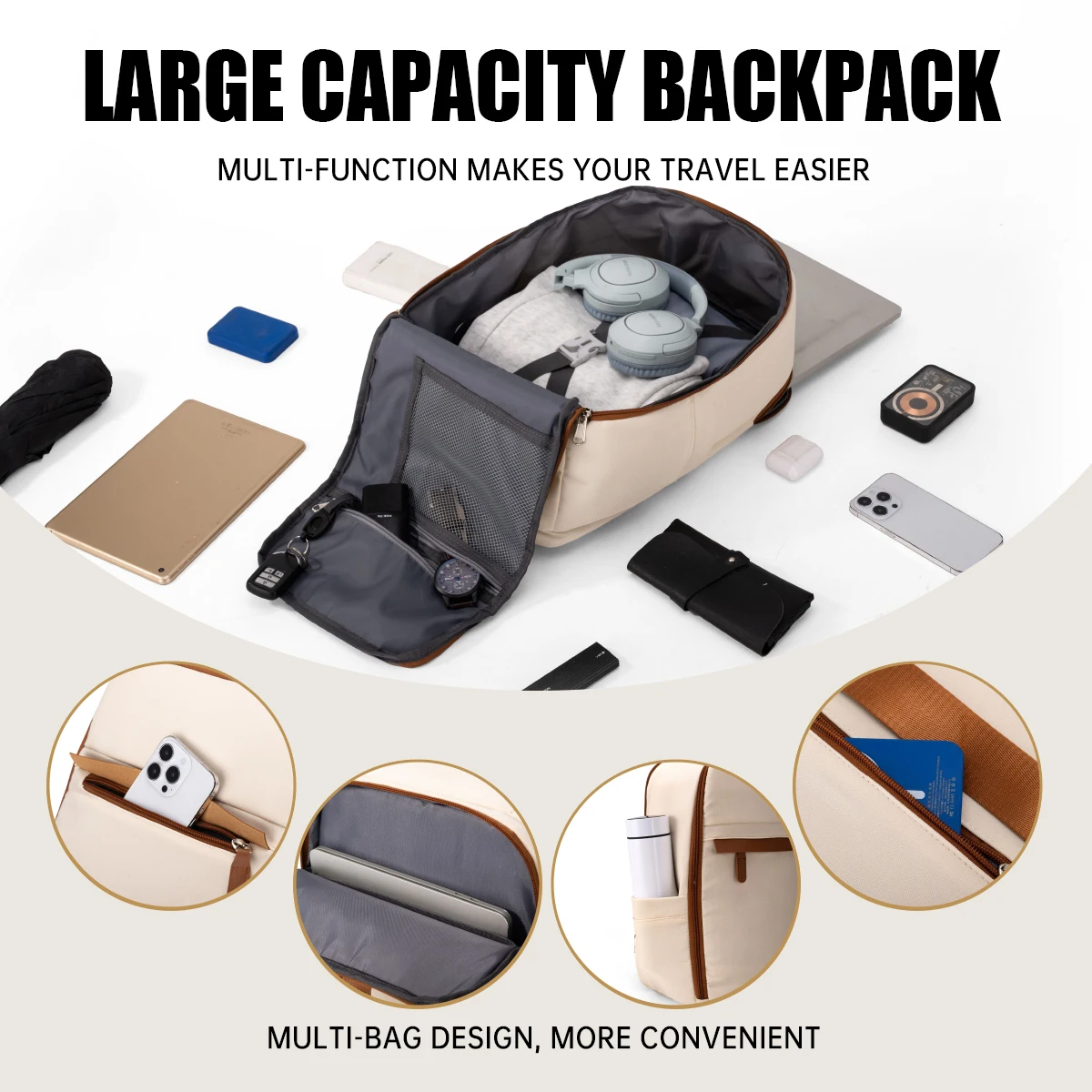 Rucksack mit großem Fassungsvermögen, multifunktionaler Gepäckrucksack, Reise-Computertasche für Studentinnen, gut aussehender Geschäftsreise-Rucksack, Boarding, kostenloser Versand für Flugzeit