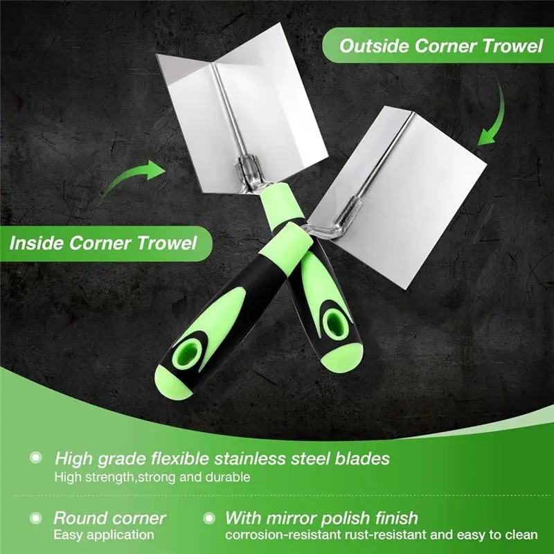 

Набор инструментов ABNL из нержавеющей стали для углов гипсокартона (2 шт.), внешние и внутренние шпатели для гипсокартона