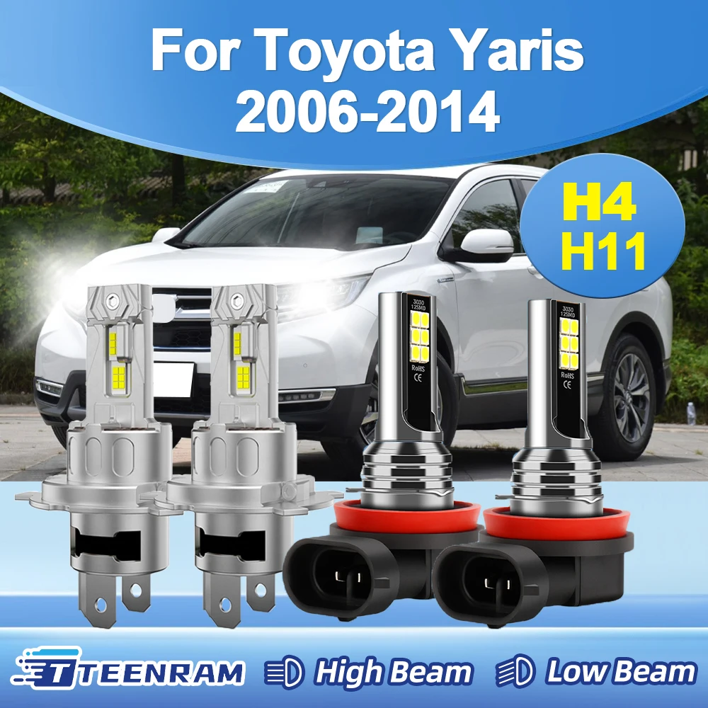 

For Toyota Yaris 2006-2014 H4 High/Low beam H11 LED Fog Light bulbs DC12V-24V 12000LM with Fan Mini Lamp