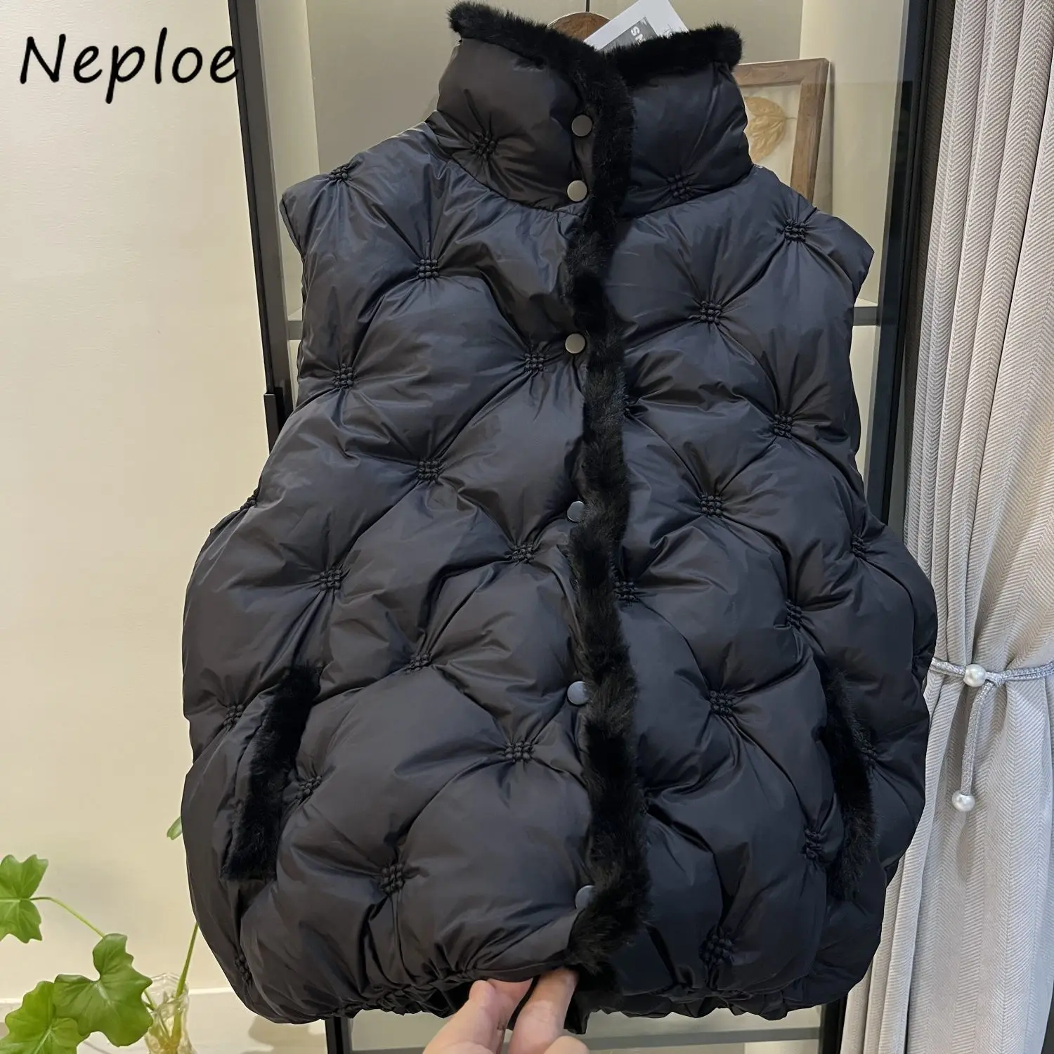

Neploe норковые пуховые парки модный жилет в стиле вестерн универсальные короткие повседневные Ropa Mujer лоскутная одежда снаружи нежные свежие куртки