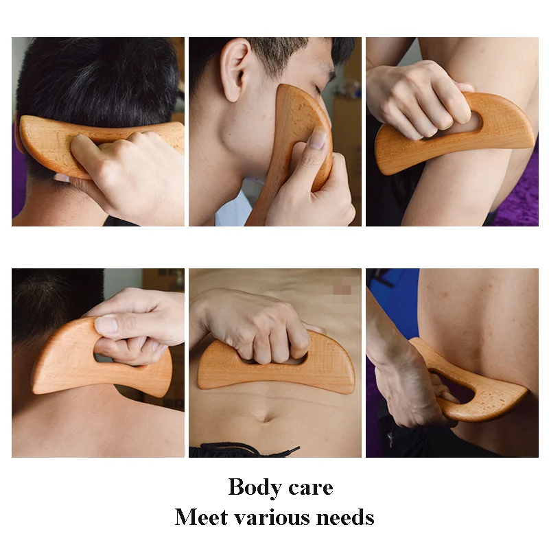 Carbonized wood gua sha Tools Anti Cellulite Massage Tool Wood Lymphatic Drainage Paddle Gua Sha Massage Tissue Gua Sha Board