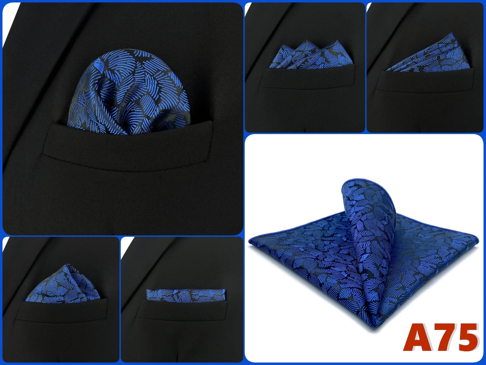 Luxury Mens Pocket Square Handkerchief Multiple Designs Classic Suit Hanky Large Striped Gentlemen Wedding Party Gift for Men