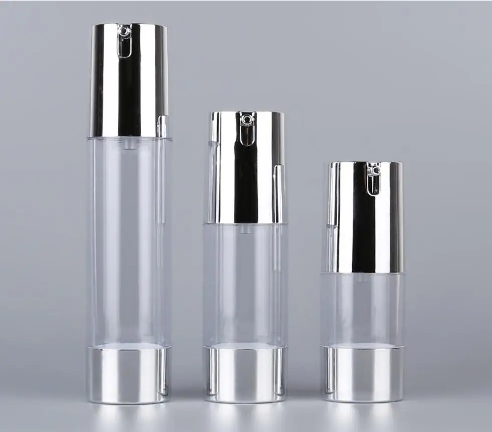 

15ml30ml50ml airless bottle UV silver vacuum pump lotion emulsion moisture essence foundation serum gel Cosmetic Container