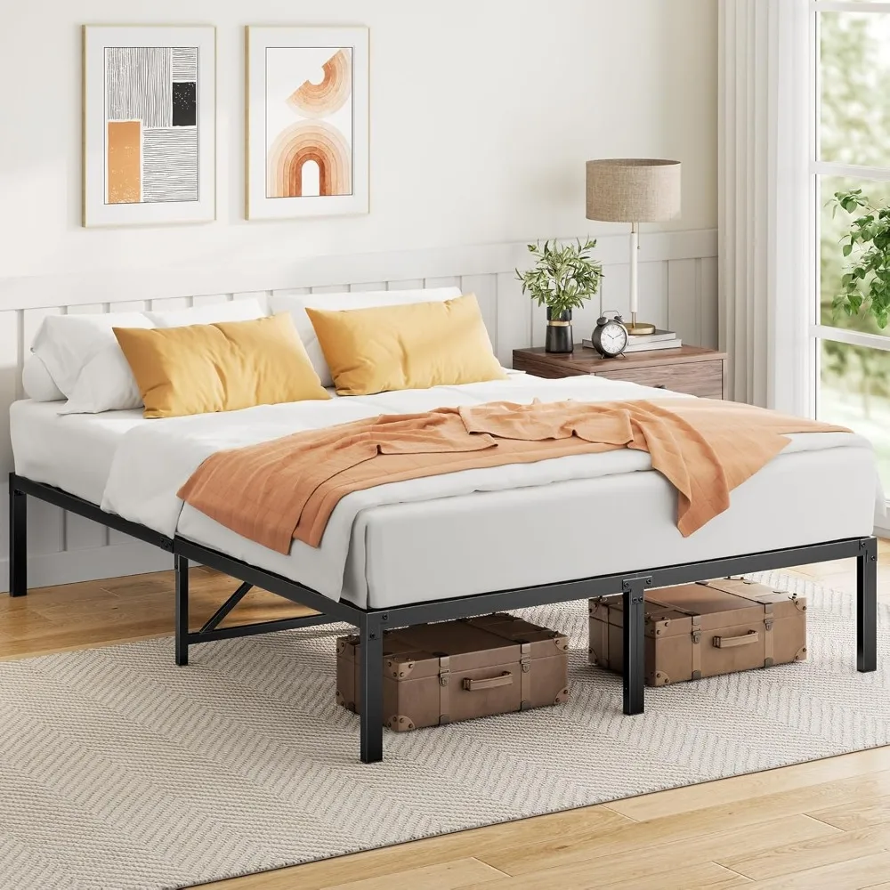 

Marsail Bed Frame Queen Size, 14 Inch Metal Bed Frame with Enhanced Support Structure & Enclosing Edges, Platform Bed Frame with
