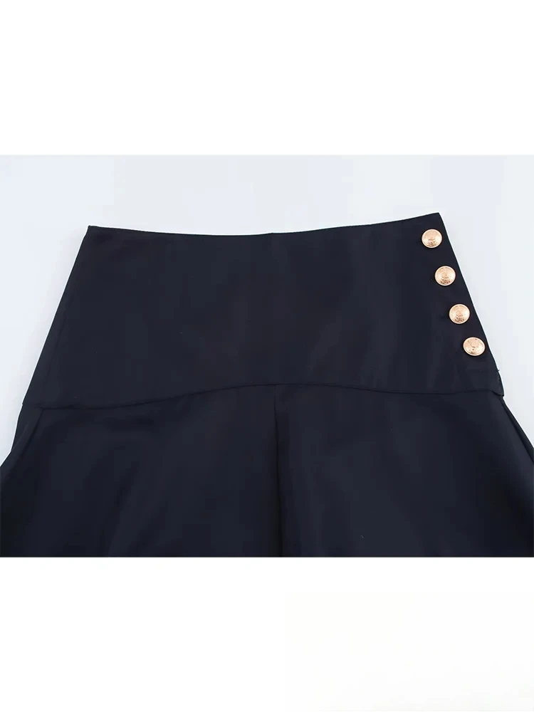 Kondala vintage elegante chique saia feminina cinto sólido botões a linha saia nova moda 2025 primavera verão senhora do escritório saia longa