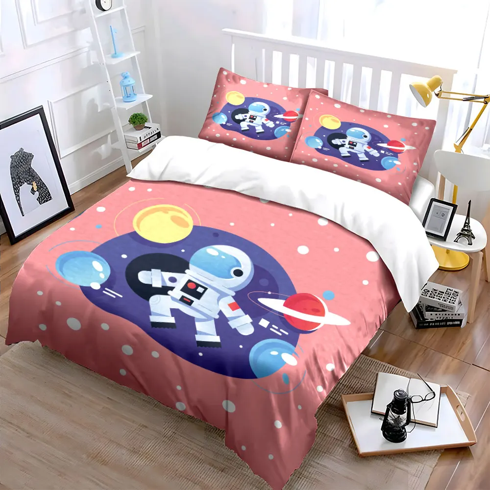 "Space-Themed Astronaut Decor Set" Multiple sizes kid's and adults' bedroom Exquisite 3PC bedding set, gift