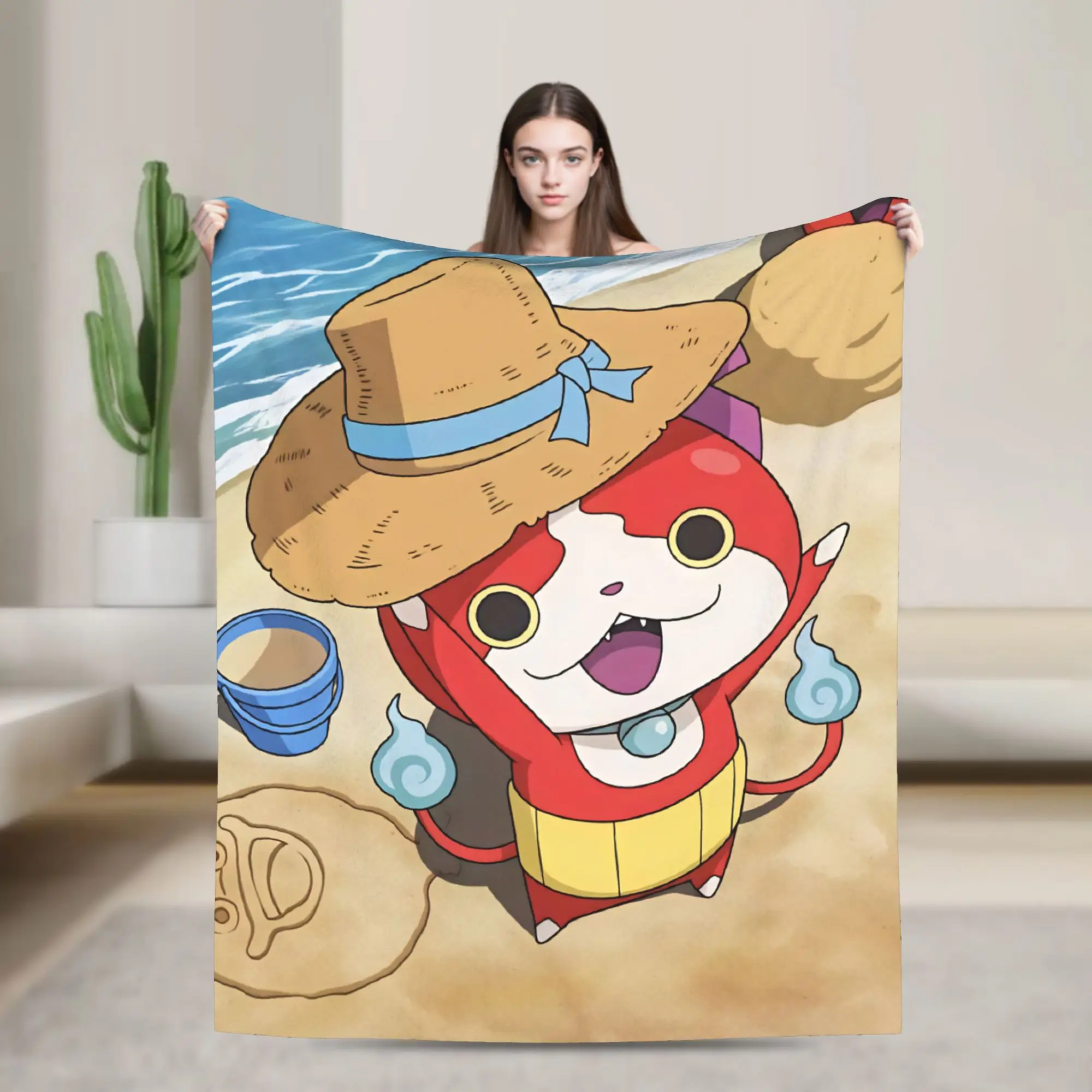 Yokai Watchs  Flannel Blanket Spring  Super Soft Bedding Throws for Boy Girl Outdoor Funny Bedspread Sofa Bed Cover