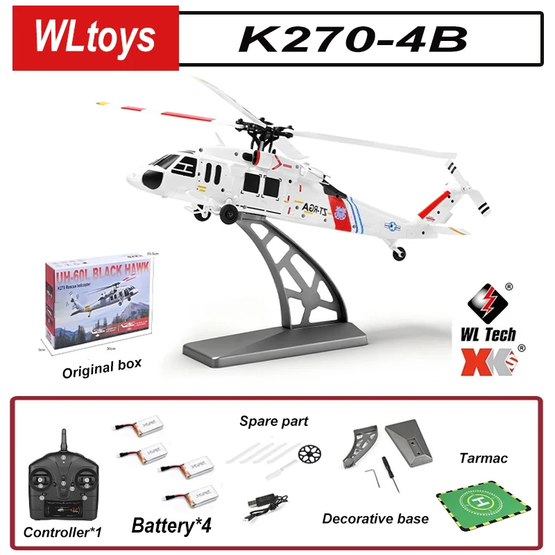 

WLtoys K270 Black Eagle Модернизированный вертолет с дистанционным управлением UH60 Бесщеточная модель самолета с оптическим позиционированием потока для возраста 14+