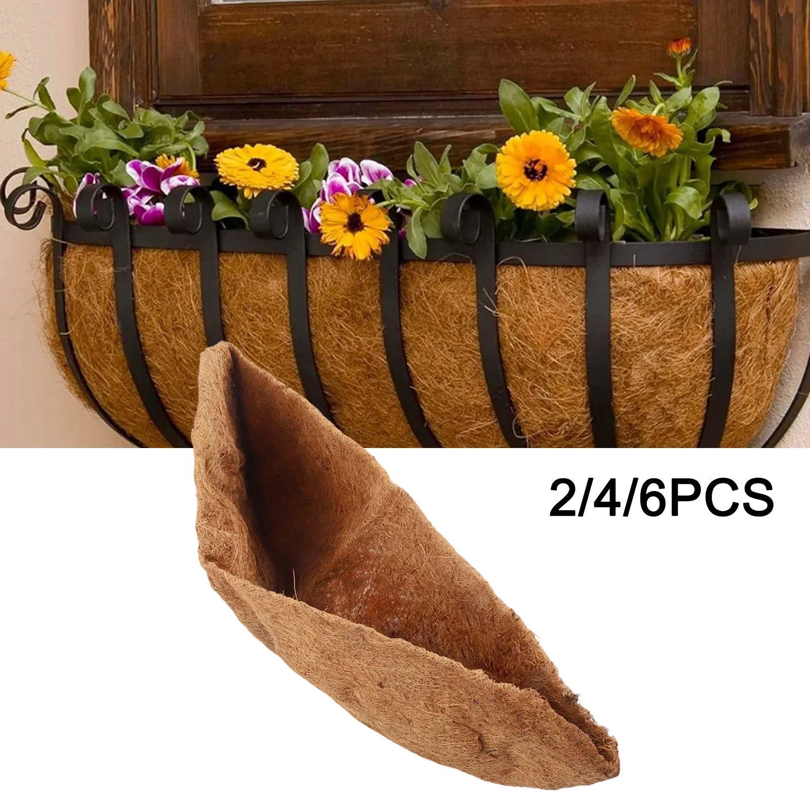 Coconut Fiber Hanging Basket Liner for Gardening and Balcony Use Supports Plant Root Health with Breathable Structure