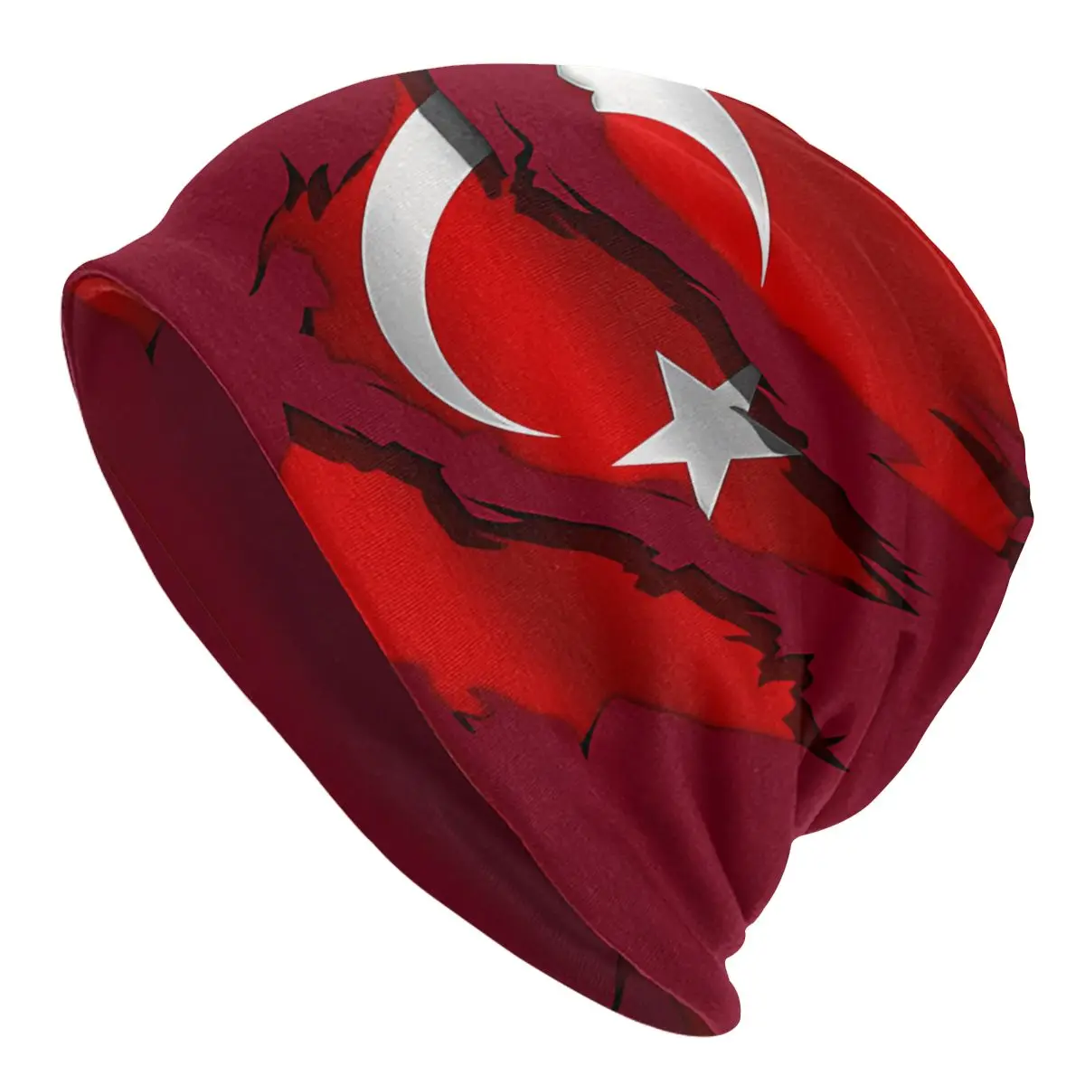 Claret Turkey Flag Unisex Bonnet Thin Cycling Double Layer Hats For Men Women