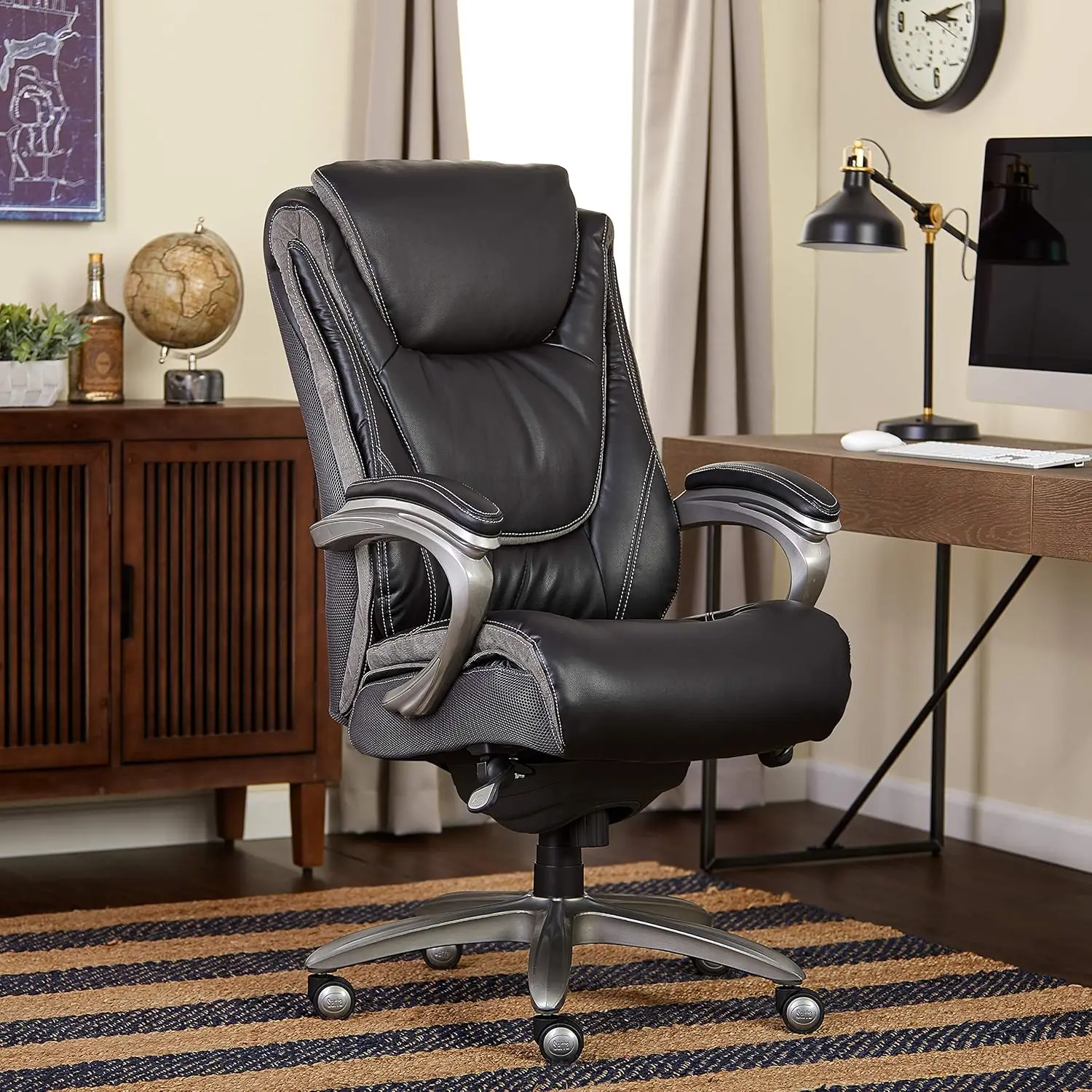 Serta Big And Tall Smart Executive Office Comfortcoils, Ergonomic Computer Chair With Layered Body Pillows, Big & Tall,