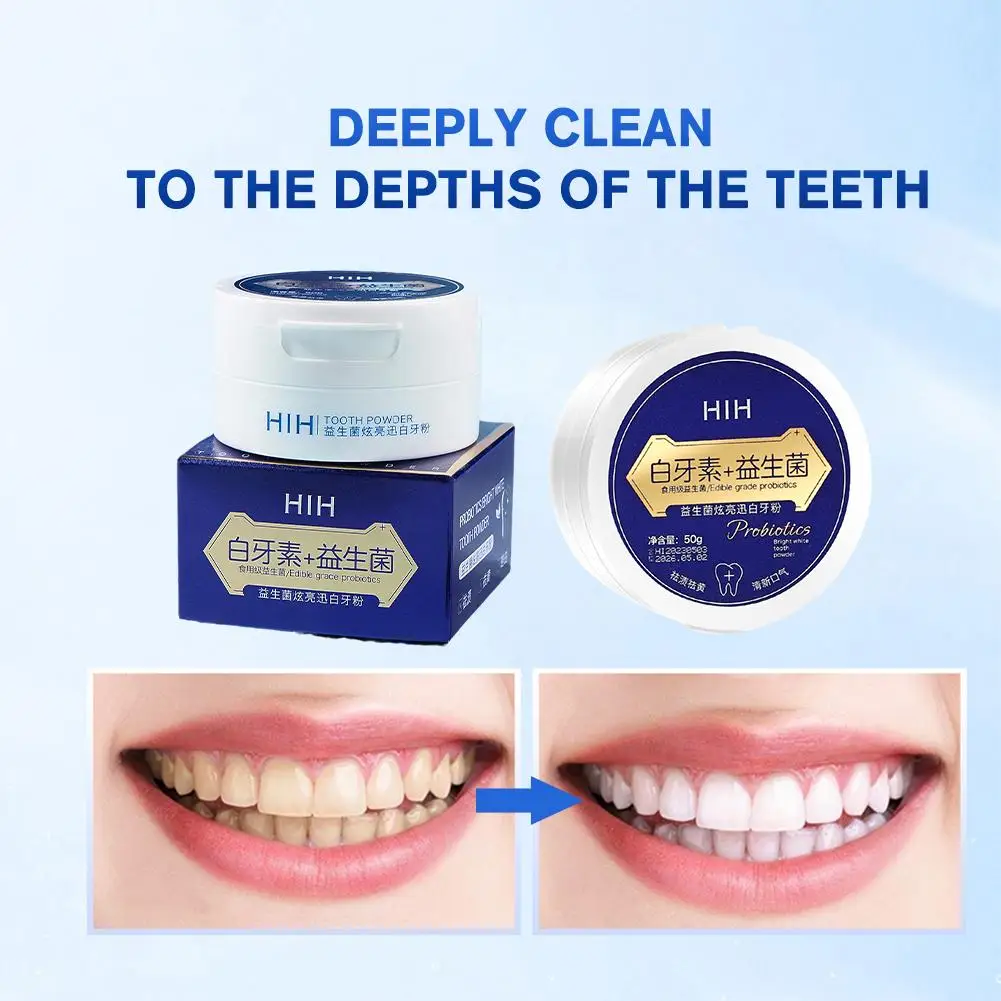 

Probiotics Teeth Whitening Powder Oral Cleaning Stains Refresh Teeth Tartar Protect Care Clean Powder Breath Remove Tooth P M0J8