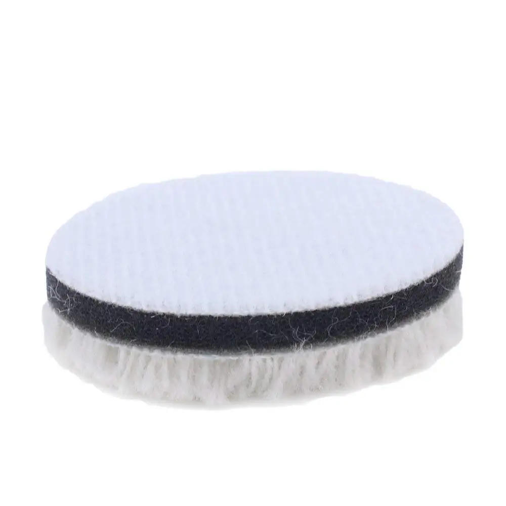 3 Pcs Wool Felt Sponge Polishing Pad 3 Inch Hook and Loop Buffing Wheel Fine Polishing for Polishing Orbital Polisher Buffer