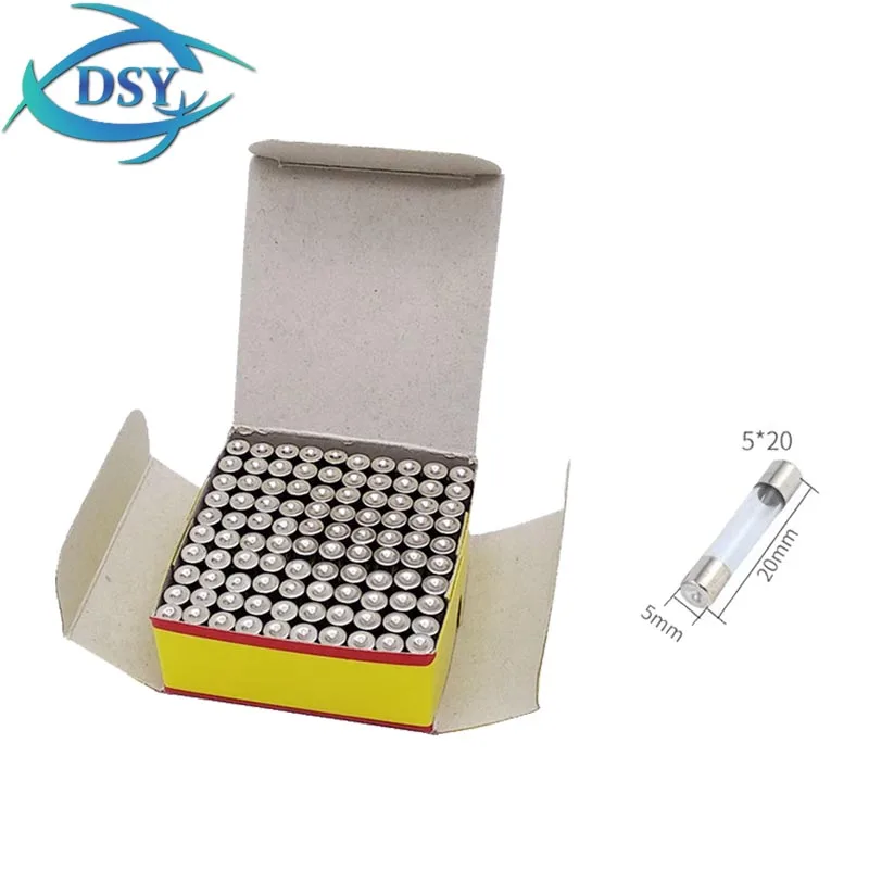100PCS/LOT 5*20mm  250V Blow Glass Tube Fuses 5x20mm 0.1A 0.2A 0.5A 1A 2A 3A 4A 5A 6A 8A 10A 15A 20A 25A 30A 0.75A