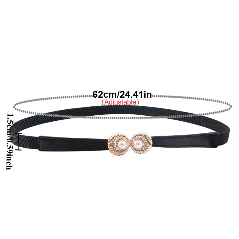 New Korean-Style Belt Pearl Elastic Waist Cincher for a Slimming Effect Perfect for Blazers Coats Dresses and Sweaters—Trendy