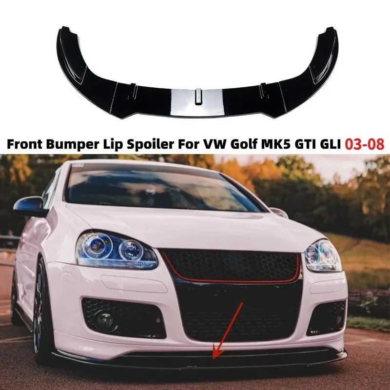 

Car Front Bumper Lip Spoiler for VW Golf 5 MK5 GTI Jetta MK5 GLI 2003-2008 Diffuser Splitter Body Kit Lower Bumper Protector